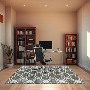 Imagem de 1 Tapete Escritório Grande Belga Luxo Es Mo 140 x 200 Vr (D2Mod Cinza Marfim Preto - Moderno Manchado Abstrato)