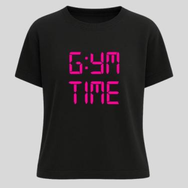 Imagem de Camiseta Algodão Unissex Estampada Gym Time T-shirt Gola Redonda Blusa