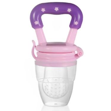 Imagem de Porta Frutinha Alimentador Infantil Chupeta Frutas Bebê Silicone Mordedor Cor Pink Tamanho 6.5cm X 11cm