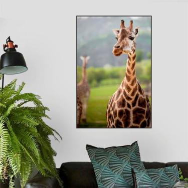 Imagem de Quadro Canvas Decorativo para Sala Girafa 90x60 - LUGGUI ART. FOTOG, B