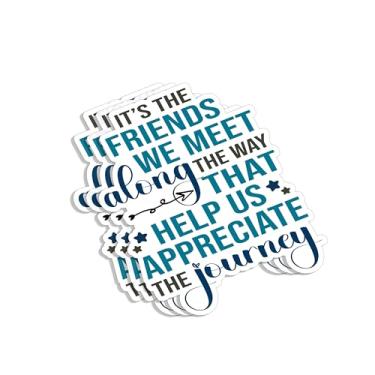 Imagem de (3 peças) It's The Friends We Meet Along The Way That Help Us Appreciate The Journey Sticker Funny Friendship Sayings Humorístico Vinil Decalque para Tumbler Laptop Tablet Garrafas de Água Livros