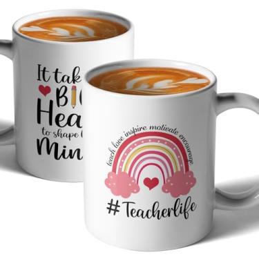 Imagem de Jxubeuro, Vida de professor, caneca de café engraçada, caneca de café de cerâmica/xícara de chá, presentes de agradecimento ao professor, presentes exclusivos de aniversário e feriado para colegas de