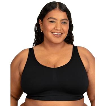 Imagem de Fruit of the Loom Sutiã feminino Fit for Me 360 stretch plus size sem costura, Hue preto, XX-Large Plus