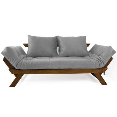 Imagem de Sofá Japão Futon Acquablock Madeira Cor Imbuia D33 - R9 Design Futon, 