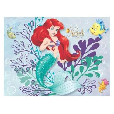 Imagem de Painel Festa Infantil em Tnt A Pequena Sereia Ariel para Aniversário