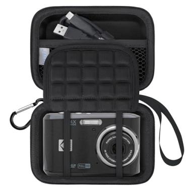 Imagem de Lacdo Bolsa para câmera compatível com KODAK PIXPRO FZ45 /FZ55/FZ53/FZ43 16MP Vlogging Digital Camera, bolsa rígida de EVA para armazenamento e proteção da câmera, bolso de malha para baterias, Preta