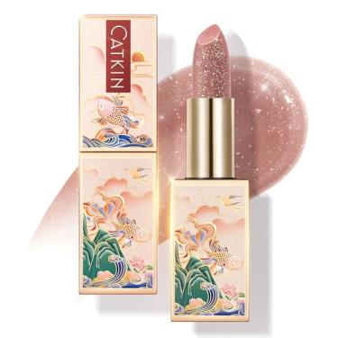 Imagem de CATKIN Bálsamo labial com glitter, hidratante labial ultra hidratante, cuidado labial com vitamina E, nutritivo para lábios rachados e secos, 3,4 g C13 Mar de estrelas - champanhe