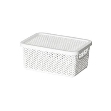 Imagem de Cesto Linea Organizador Com tampa e Alça 18 cm - Paramount 3, Branco