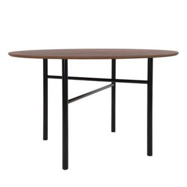 Imagem de Mesa Londres Redonda - Base Preta - Madeira Pau Ferro - shopshop