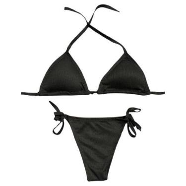 Imagem de Biquini Conjunto Tecido Canelado Com Bojo Bikini Varias Cores Verão Te