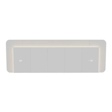 Imagem de Cabeceira Casal Queen 272cm com Led 3000k e Tomadas 100% Mdf Padrão Planejados Mabel Branco