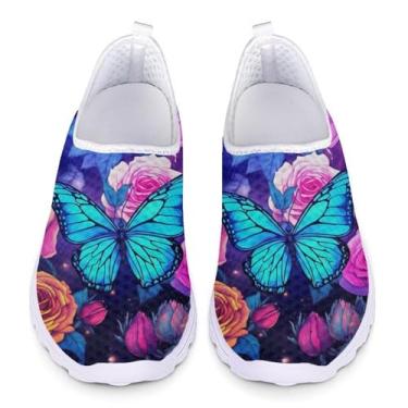 Imagem de Ystardream Malha respirável casual, leve e confortável o dia todo para trabalho e escritório, Borboleta de desenho animado, 38