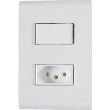 Imagem de Conjunto 4x2 1 Interruptor Simples 10 A 250 V 1 Tomada 2p+t 20 A 250 V Tramontina Liz