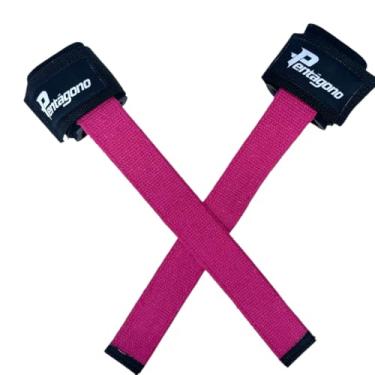 Imagem de Straps Com Munhequeira Acolchoada Pentágono para Musculação em Neoprene 5mm Costura Reforçada (Pink)
