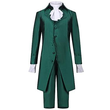 Imagem de Vmyainrt Fantasia de Alexander Hamilton para adultos e homens, ópera militar colonial, Hamilton, traje vintage para uniforme (verde-fêmea, grande)