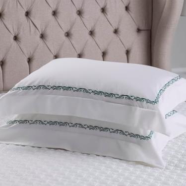 Imagem de FRONHA DELICAT CADRÈ VERDE 100% ALGODÃO CETIM 600 FIOS 50X90