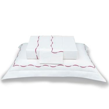 Imagem de JOGO DE LENÇOL NATU PIETÁ VINHO 100% ALGODÃO CETIM 300 FIOS CASAL 4 PÇS