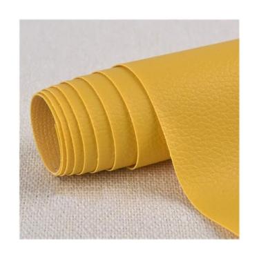 Imagem de 1 Adesivo De Reparo De Couro Artificial PU - 4 Opções De Tamanho (20x30cm-50x137cm), 18 Cores - Perfeito Para Móveis, Sofás, Cadeiras, Sapatos, Bolsas, Durável E Flexível(Yellow,20x30cm)