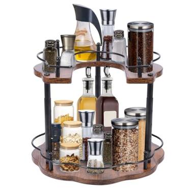 Imagem de Organizador de especiarias, organizador de especiarias de madeira, organizador de temperos para bancada e armário de cozinha (estilo 1)