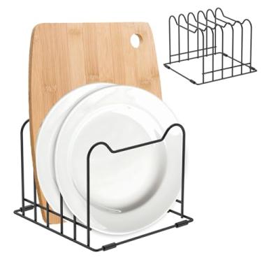 Imagem de Organizador de assadeira, 2 peças, 5 compartimentos, prateleira de tábua de cortar, economia de espaço, organizador de utensílios de bancada