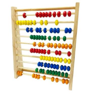 Imagem de Contador Abaco 10 Colunas Horiz. em Madeira - Toy MIX