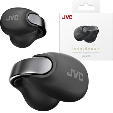 Imagem de JVC Fones de ouvido sem fio nearphones abertos com mecanismo de fecho, multiponto, uso de ouvido único, BT 5.3, bateria de longa duração (até 24 horas) - HANP1TB (carvão preto)
