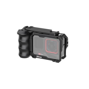 Imagem de Nitze Street Snap Kit de Gaiola para Insta360 Ace Pro 2/ Ace Pro/Ace, Kit de Fixação Xplorer em Liga de Alumínio com Alça Lateral Ergonômica, Punho e Botão de Obturação com Sapata Fria - T-IN04B