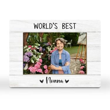Imagem de CGBHW Porta-retrato Nonna Presentes, presentes Nonna para o Natal de netos, presente de avó de netas, netos, porta-fotos, foto horizontal 10 x 15 cm para exibição de mesa