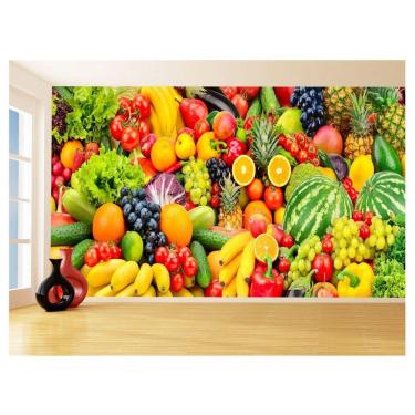 Imagem de Papel De Parede 3D Alimentos Frutas Coloridas 3,5M Al417
