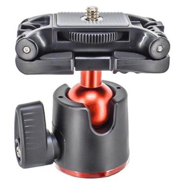 Imagem de Cabeça p/ Tripé Ball Head 2 em 1 p/ Câmera e Celular Gira 360º em ABS 