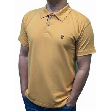 Imagem de camisa polo masculina algodão marca toqref, Ocre, G