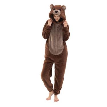 Imagem de Pijama COSUSKET Bear Sherpa, macacão unissex para adultos