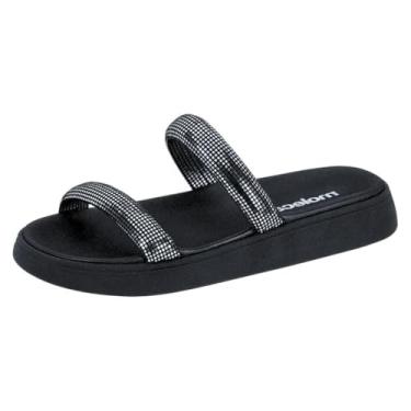 Imagem de Chinelo Moleca Feminino Glam Metalizado (Preto/Prata, BR, Adulto, Numérico, 33)