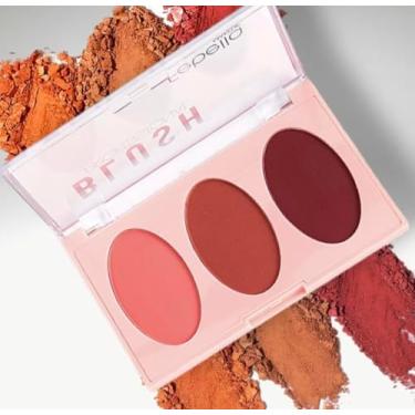 Imagem de Paleta Trio Blush Maquiagem Profissional alta pigmentação e pele radiante (Paleta A)