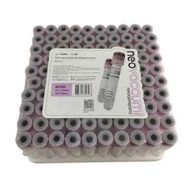 Imagem de Tubo para Coleta de Sangue a Vácuo EDTA K2, 13 x 75mm, 100 Tubos, Roxo