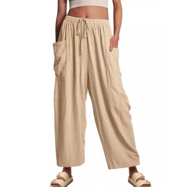 Imagem de Calças largas Flygo, de verão, casuais, soltas, de praia, femininas