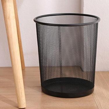 Imagem de Cesto De Lixo Aramado Metal Lixeira Para Escritório Sala Consultório Telado Vazado 10 Litros Preto