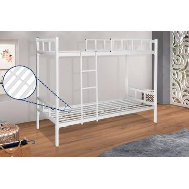 Imagem de Beliche Inteira De Ferro Solteiro, 2 Pessoas - JB Moveis, Branco