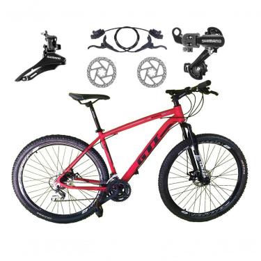 Imagem de Bicicleta Aro 29 Gti Roma 21v Câmbios Shimano Freio Disco Hidráulico Alumínio Garfo Suspensão - Vermelho Tam.15