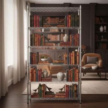 Imagem de Estante De Aco Cromado 6 Prateleiras 180x90x35cm 300kg - Spaceo