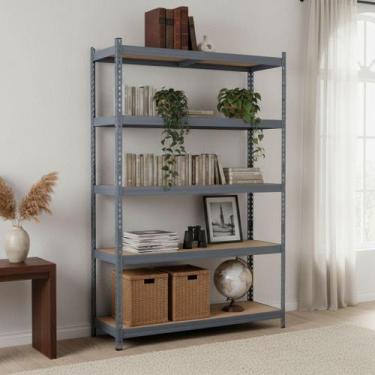 Imagem de Estante De Aco Mdf 4 Prateleiras 190x150x60cm 1200kg Spaceo