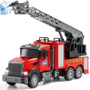 Imagem de Brinquedo de caminhão de bombeiros NIPLOOOW Kids Friction Powered com 