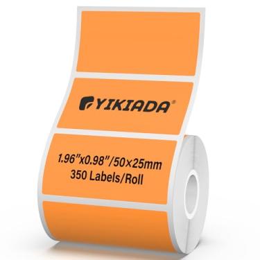Imagem de YIKIADA Etiquetas térmicas laranja de vinil de 2,5 x 5,8 cm, adesivos autoadesivos para endereços, compatíveis com M110/M220, 350 peças