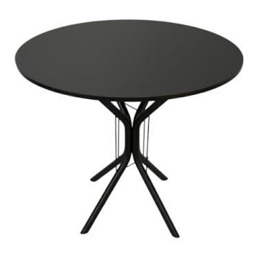 Imagem de Mesa De Jantar Ana Tamanhos de 70x80x90cm Tampo Redondo ou Quadrado Para 4 Lugares MDF (PRETO, 90CM TAMPO REDONDO)
