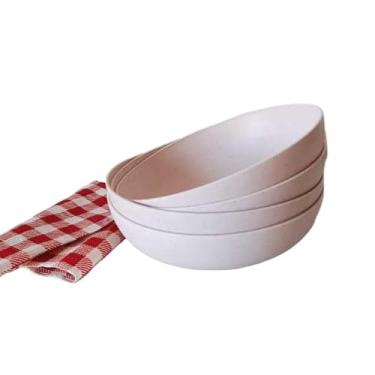 Imagem de Pratos de Jantar, Kit 4 Ou 6 Pratos Fundos Refeições Lanches Sopas E Porções(kit 6 pratos fundos Rosa)