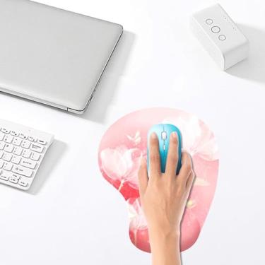 Imagem de Mouse pad ergonômico com almofada de pulso - suporte de pulso ajustável para laptop/desktop, superfície lisa com base de borracha antiderrapante, acessórios de computador de escritório/casa (24 cm x