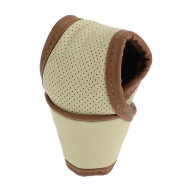 Imagem de Capa universal para manípulo de mudança de marchas protetor de manípulo automotivo manual couro 1 peça antiderrapante bege