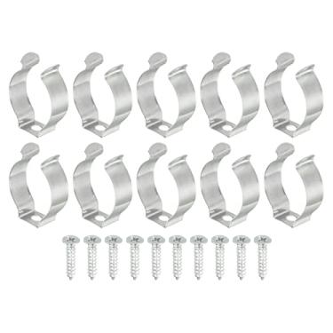 Imagem de T8 Clipes Suporte Suporte de Tubo Fluorescente Braçadeiras com Parafusos para Lâmpadas LED Lâmpada de Teto, Pacote de Aço com 10