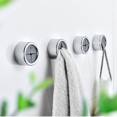 Imagem de Suporte adesivo de toalha de prato de cozinha – 4 peças de ganchos de toalha para armário, gancho de toalha de mão, suporte de pano de prato para casa de banho, cozinhas, garagens, trailers, fácil
