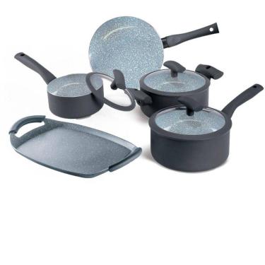 Imagem de Jogo Panelas Hercules Revestimento Ceramico Indução 5 Peças